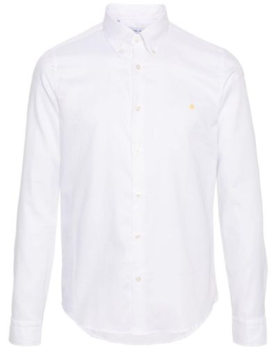 Manuel Ritz Logo-embroidered Cotton Shirt - White