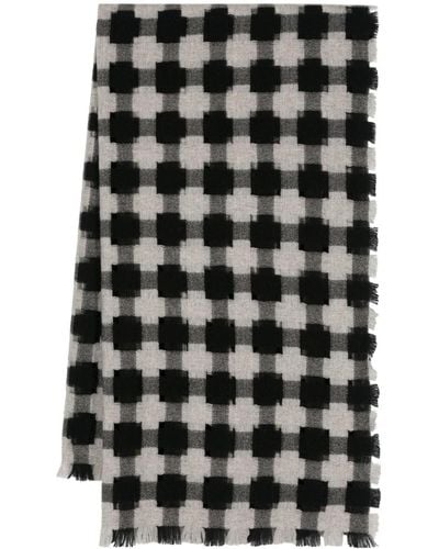 Pleats Please Issey Miyake Intarsia-knit Wool Scarf - Black