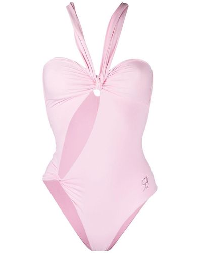 Blumarine Knot-detail Sleeveless Bodysuit - Pink