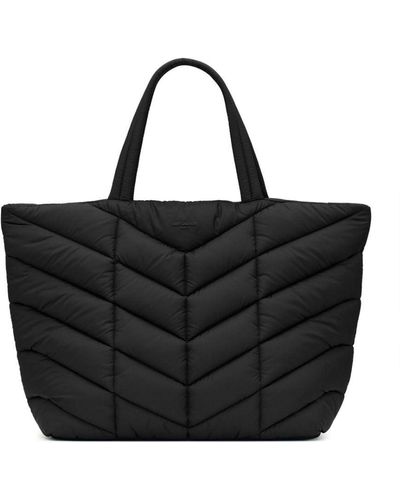 Saint Laurent Quilted Puffer Tote Bag - Black