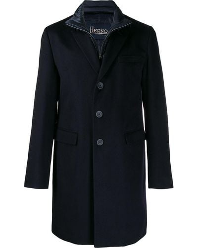 Herno Single-breasted Coat - Blue