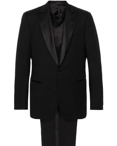 Giorgio Armani Single-breasted Virgin Wool Suit - Black