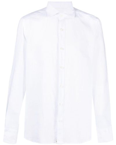 Tintoria Mattei 954 Long-sleeved Linen Shirt - White