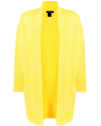 Avant Toi Open Front Knit Jacket - Yellow