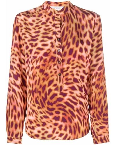 Stella McCartney Camisa con motivo de guepardo - Naranja