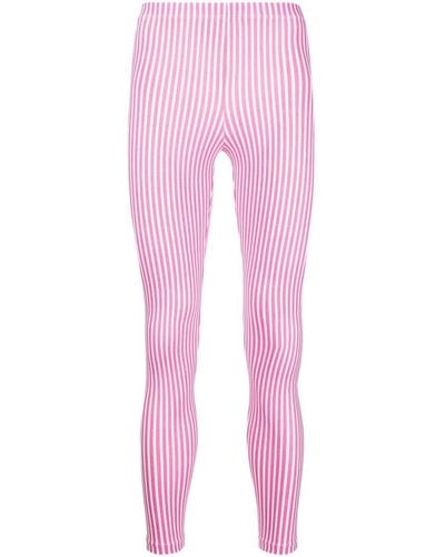 Comme des Garçons Vertical-stripe leggings - Pink