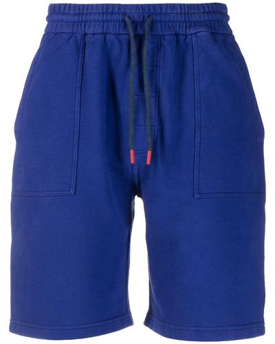 Kiton Pantalones cortos de chándal con cordones - Azul