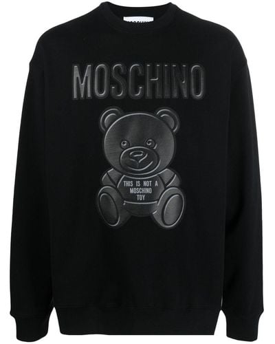 Moschino Sweatshirt aus Bio-Baumwolle mit Teddy - Schwarz