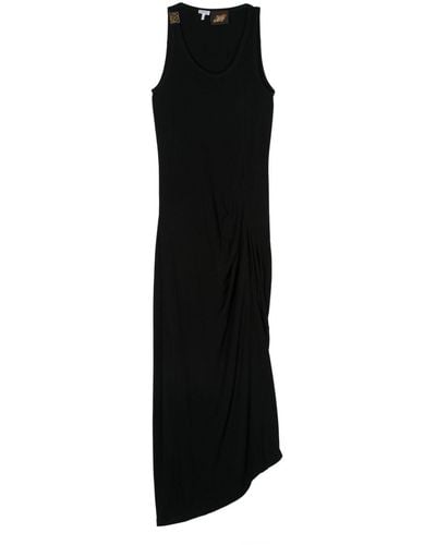 Loewe Paula's Ibiza アナグラムプレート ドレス - ブラック