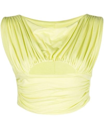 Concepto Ruched Sleeveless Top - Yellow