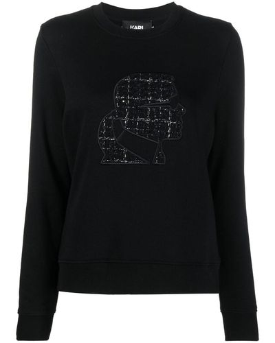 Karl Lagerfeld Bouclé Karl Profile スウェットシャツ - ブラック