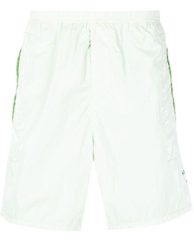 Stone Island Pantalones cortos de deporte con logo estampado - Blanco