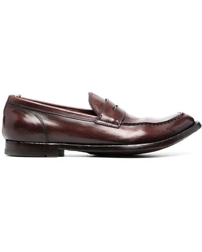Officine Creative Classic Polished Slip-on Loafers - Brown