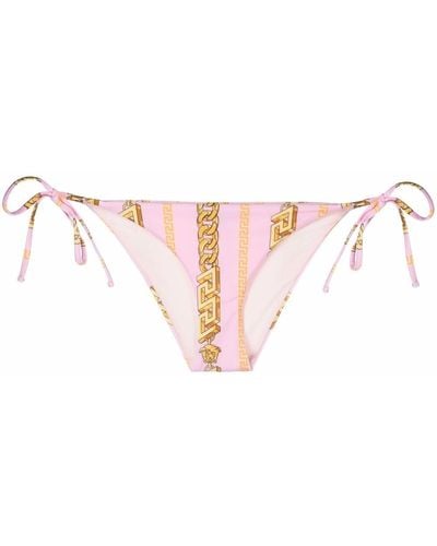 Versace Greca-print Bikini Bottoms - Pink