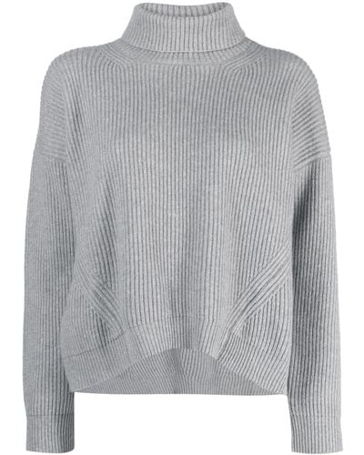 Peserico Pull en laine mélangée à col roulé - Gris