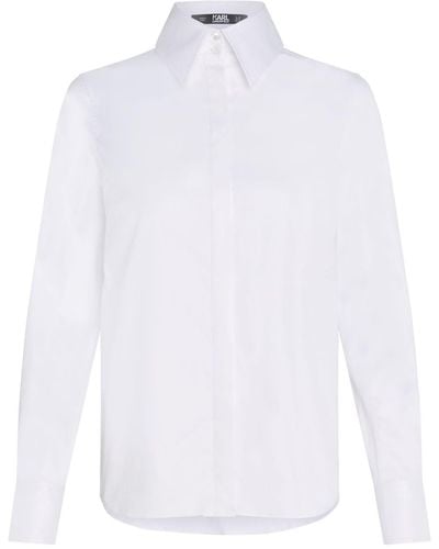 Karl Lagerfeld Hemd mit Klassischem Stehkragen - Weiß