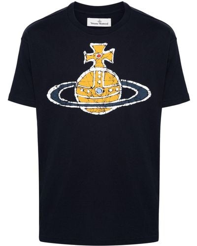 Vivienne Westwood T-Shirt mit Orb-Logo-Print - Blau