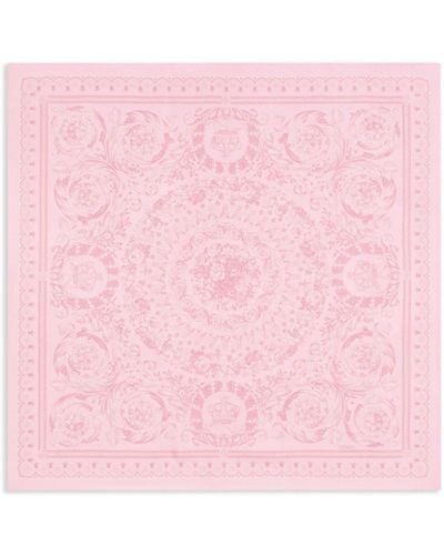 Versace Seidenschal mit Barocco-Print - Pink