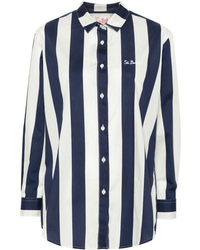 Mc2 Saint Barth Brigitte striped shirt - Blau