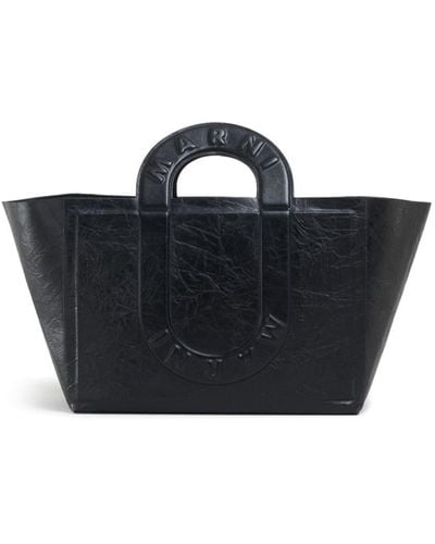 Marni Logo-embossed Tote Bag - Black