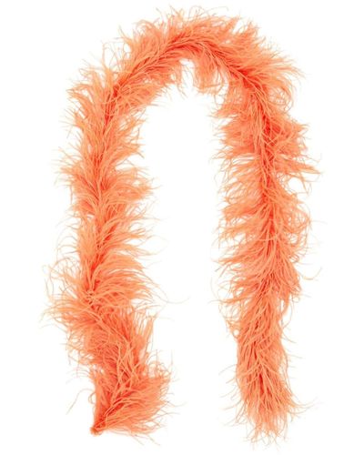 JW Anderson Boa Feather-detailing Scarf - Orange