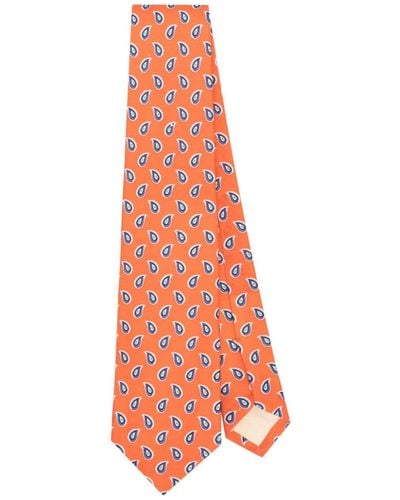 Polo Ralph Lauren Paisley-pattern Linen Tie - Orange