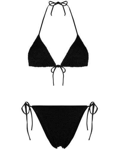 Ermanno Scervino Bikini à détails en macramé - Noir