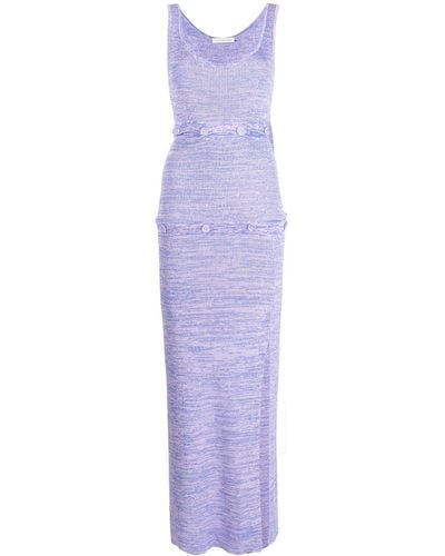 Christopher Esber Buttoned-panel Knit Dress - Purple
