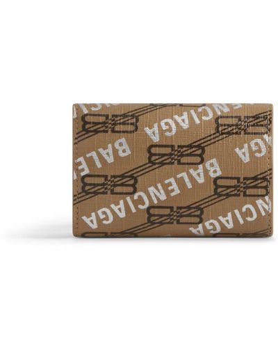 Balenciaga Signature Square Folded Wallet - Brown