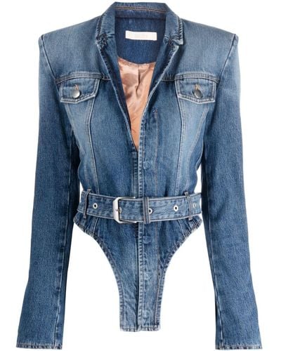 Ssheena Julia Bodysuit-style Denim Jacket - Blue