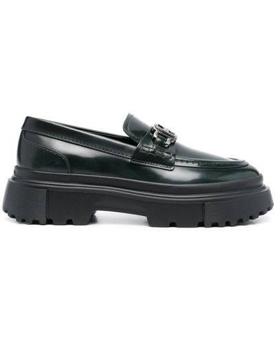 Hogan 40mm Slip-on Leather Loafers - Black