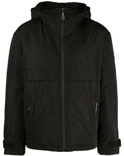 Yves Salomon エコファートリム フーデッドジャケット - ブラック