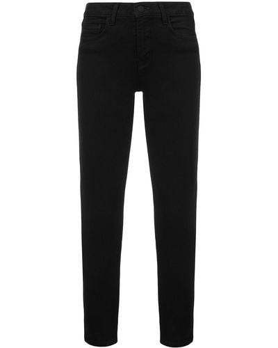 L'Agence Skinny-Jeans mit hohem Bund - Schwarz
