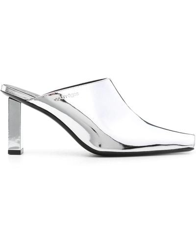 Courreges Sleek 70mm Mirrored Mules - White