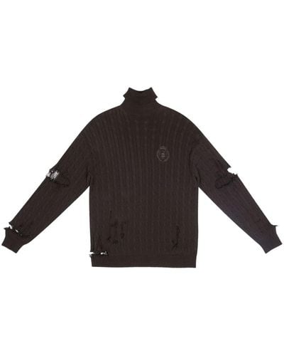 Balenciaga Pullover im Distressed-Look - Schwarz