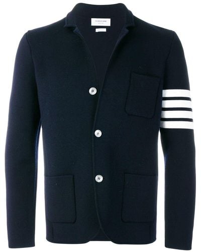 Thom Browne Blazer con dettaglio a righe - Blu