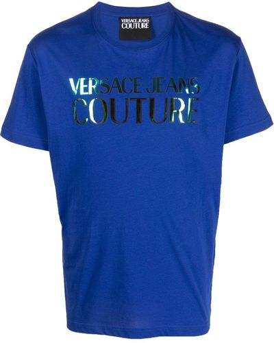 Versace T-shirt With Logo - Blue