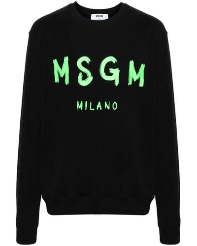 MSGM Katoenen Sweater Met Logoprint - Zwart