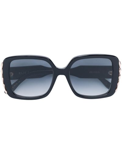 Elie Saab Sonnenbrille im Oversized-Look - Blau