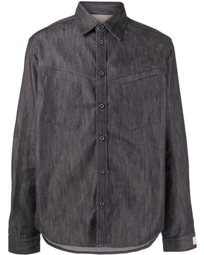 Rito Structure Long-sleeve Denim Overshirt - Gray