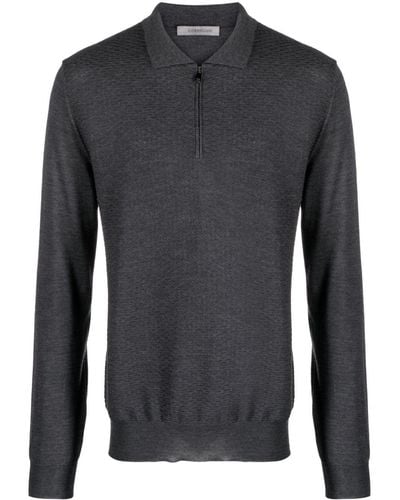 Corneliani Virgin-wool Half-zip Sweater - Black
