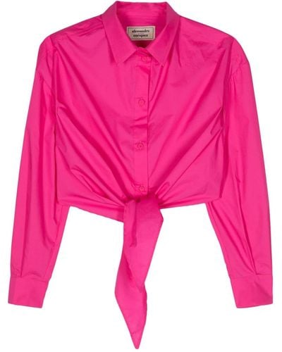 ALESSANDRO ENRIQUEZ Cropped Cotton Shirt - Pink