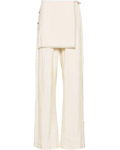 Nanushka Evea Wide-leg Pants - Natural