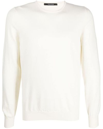 Tagliatore Fine-knit Wool Sweater - White