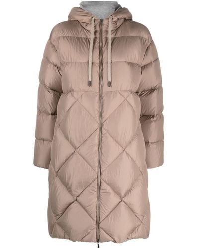 Peserico Quilted Padded Coat - Natural