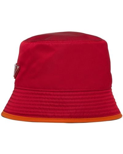 Prada Chapeau à design réversible - Rouge