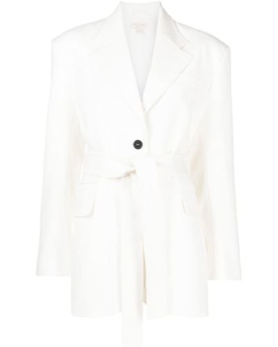 Matériel Blazer monopetto con cintura - Bianco