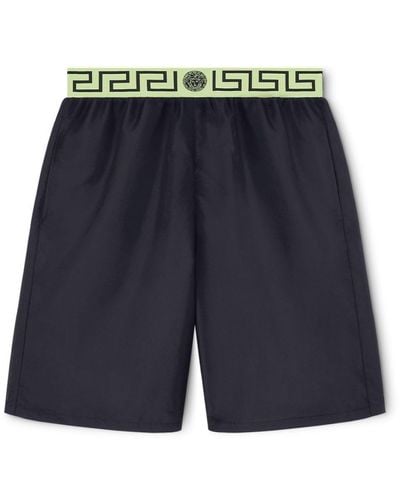 Versace Greca-jacquard Swim Shorts - Blue