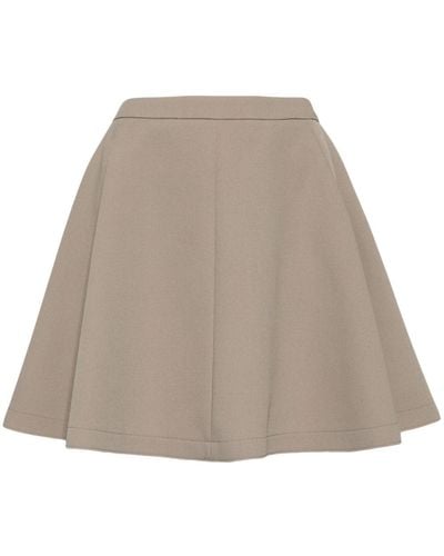 Ami Paris High-waisted Godet Skirt - Naturel