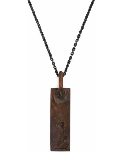 Parts Of 4 Plate-pendant Necklace - Brown